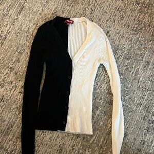 Staud XS black/white cardigan